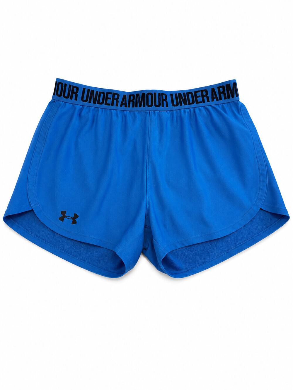Under Armour Women's Royal Blue Athletic Play Up Shorts Elastic Logo Waistband L
